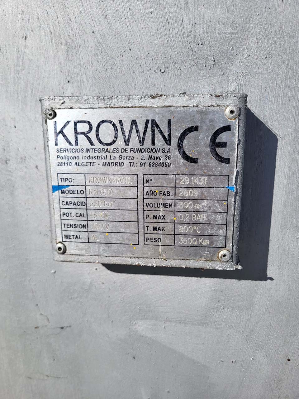 Forno de dosagem Krown Krownmatic KM 650 O1759, usado