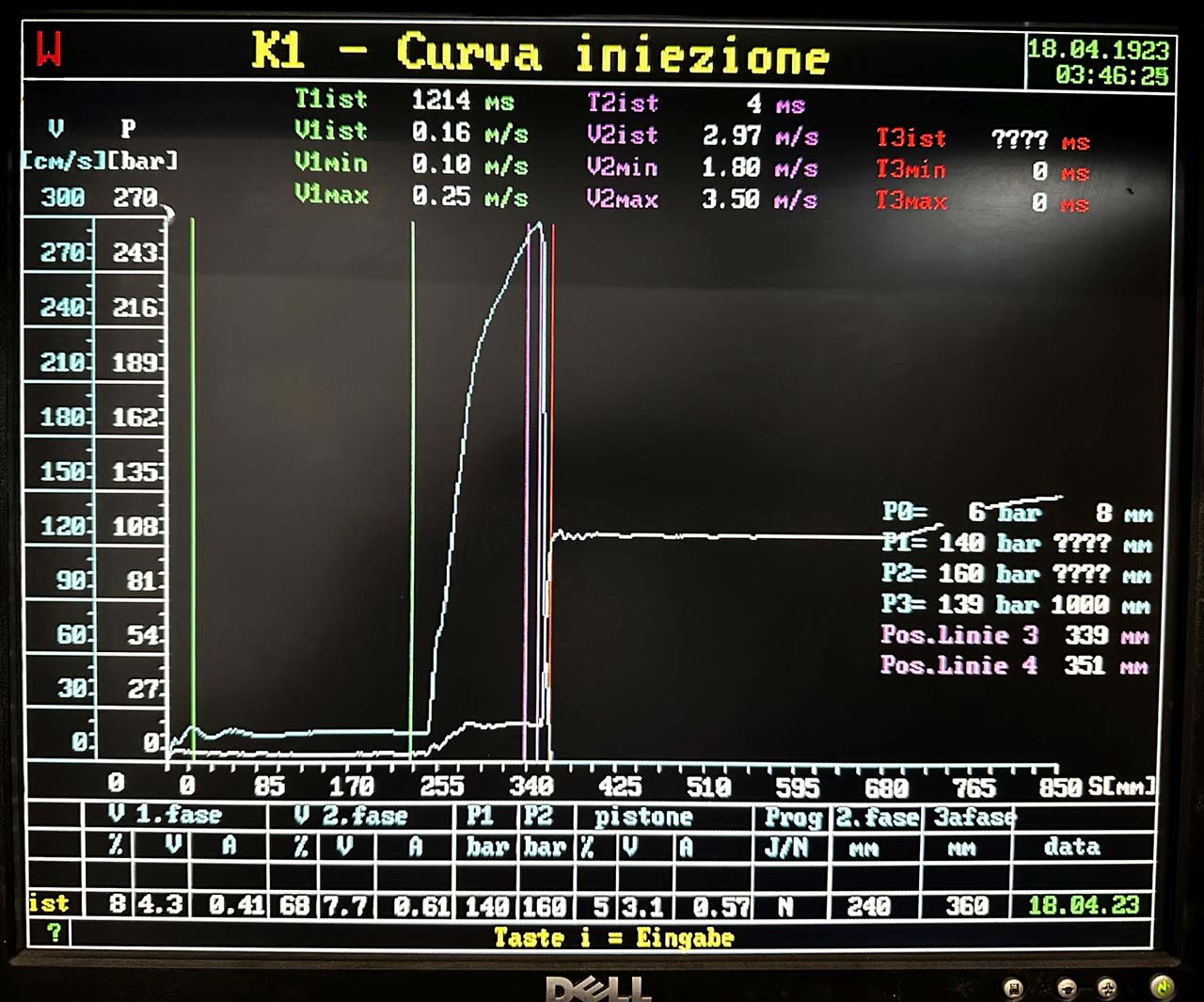 Frech DAK 500 S Ü1 máquina de fundição injetada com câmara fria KK1668, usada